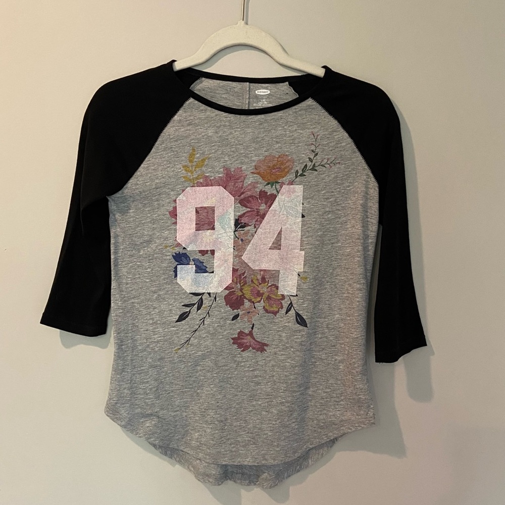 Old Navy Youth Girls 3/4 length sleeve baseball style shirt